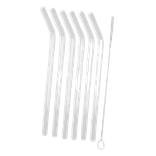 Kit 4 Pailles Inox courbées + 1 goupillon
